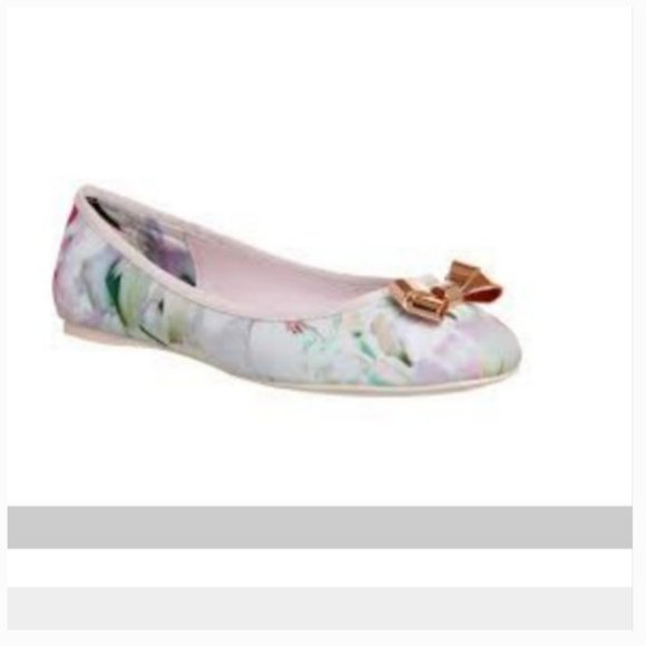 Ted Baker IMME 2 floral bow ballet flats shoe 6 - Picture 3 of 15